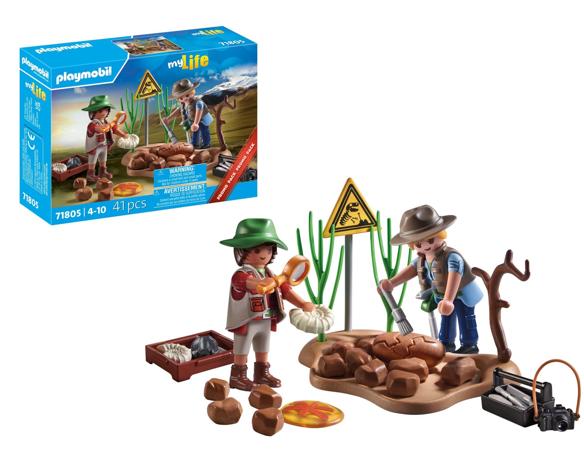 Amazon.com: PLAYMOBIL 71805 Dinosaur researchers and fossils